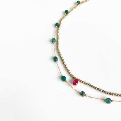 Pink Maharani double necklace