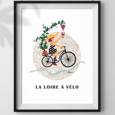 Loire mit dem Fahrrad Poster