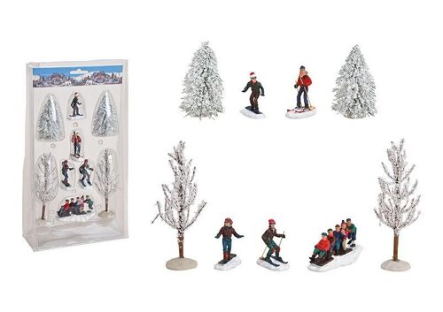 Miniatur Set Skifahrer