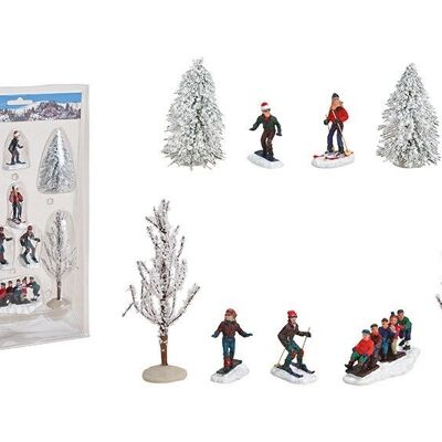 Miniature set skiers