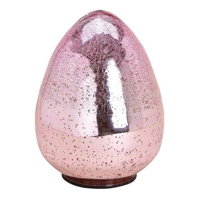 Ottica lucida uovo di Pasqua in vetro rosa / rosa (L / A / P) 18x28x18cm