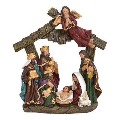 Nativity scene made of poly colored (W / H / D) 18x20x7cm