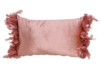 Coussins avec plumes en textile rose / rose (L / H) 50x30cm