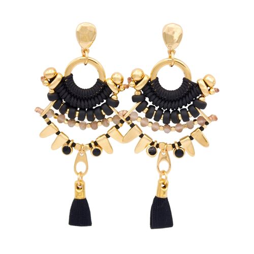 GARAGOA black and gold Frida Kahlo style earrings