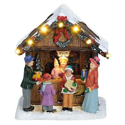 Christmas market stand with LED lighting made of poly