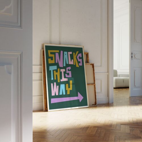 Snacks This Way Art Print / Food Art Print