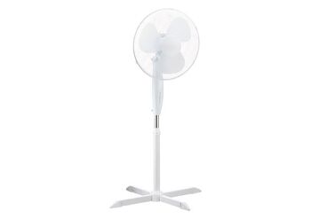 Ventilateur sur pied en plastique blanc (H) 120cm Ø40cmm, 3 niveaux de vitesse, 45W, mouvement pivotant à 90 degrés 2