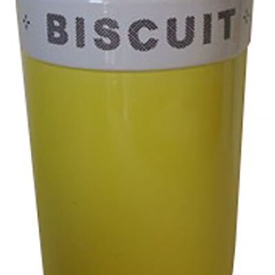 Boîte à biscuits en céramique jaune. Dimension : 13x13x19cm LA-992YE