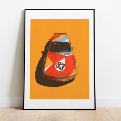 Vintage-Kunstdruck mit Racing-Lackierung