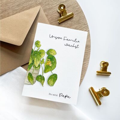 Carte d'annonce grossesse - famille grandissante | nourrisson