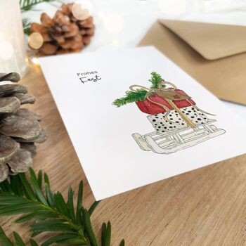 Carte de Noël - Joyeuses Fêtes | Carte de voeux aquarelle 2