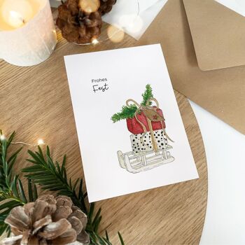 Carte de Noël - Joyeuses Fêtes | Carte de voeux aquarelle 5