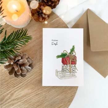 Carte de Noël - Joyeuses Fêtes | Carte de voeux aquarelle 6