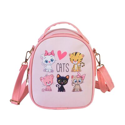 [ 12438-7 ] Cute Cats Backpack / Shoulder Bag for Girls