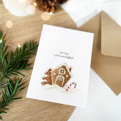 Christmas card - Merry Christmas | Watercolor greeting card