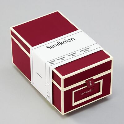 Business card box, burgundy