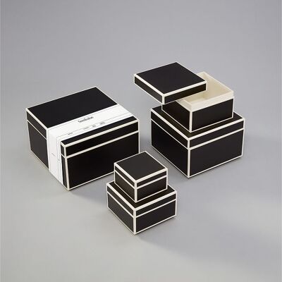 Set di 5 scatole portaoggetti, nere