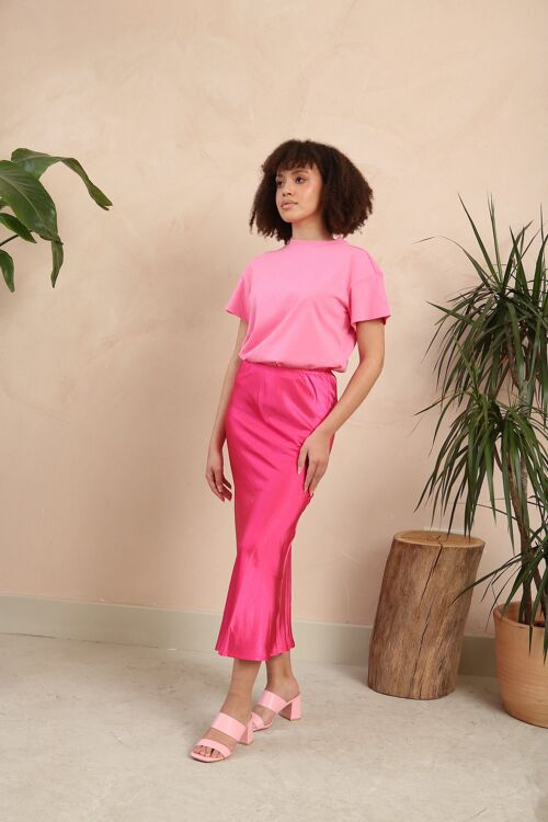 Bestselling Luxe Pink Satin Skirt