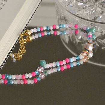 Bracelet perlé esthétique avec perle naturelle, bracelet d'été pour elle 1