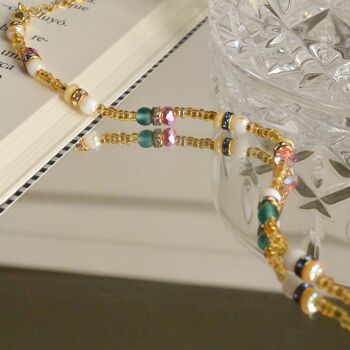 Bracelet perles d'or plaqué or, bracelet mignon pour femme 1