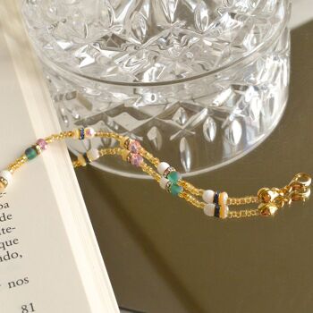 Bracelet perles d'or plaqué or, bracelet mignon pour femme 7