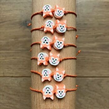 bracelet pour enfants durable renard orange - fait à la main au Népal 2