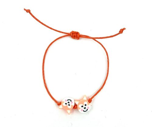 sustainable kids bracelet fox orange - handmade in Nepal