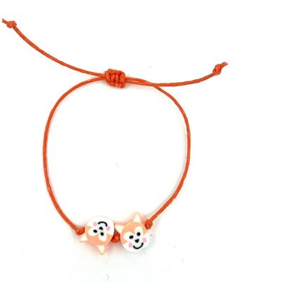 sustainable kids bracelet fox orange - handmade in Nepal