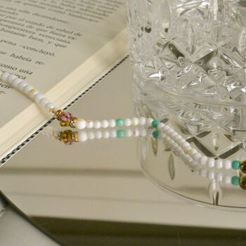 Bracelet de perles blanches délicat, bijoux en perles de cristal 5