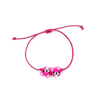 sustainable kids bracelet bear pink - handmade in Nepal