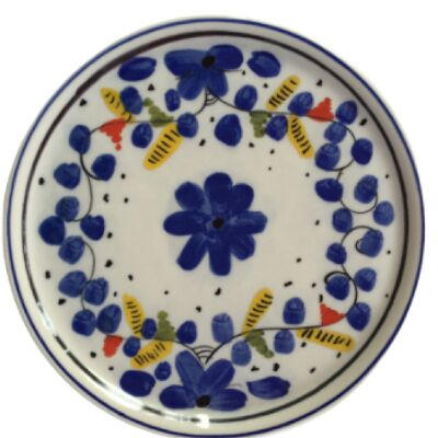 Piatto Pizza Fiori Blu 33cm