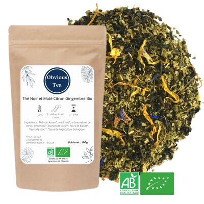 Organic Black Tea and Mate Lemon Ginger - Loose Tea