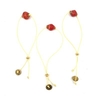 sustainable bracelet oval red - one size - recycled handmade from an existing bracelets from Nepal
