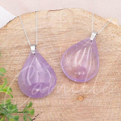 Pendentif Pierre Plate Goutte Amethyste AA 35 à 45mm (1 PIECE)