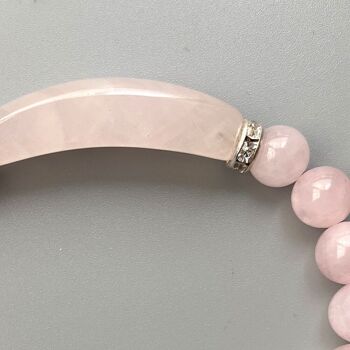 Bracelet Cœur & Barre, Quartz Rose 3