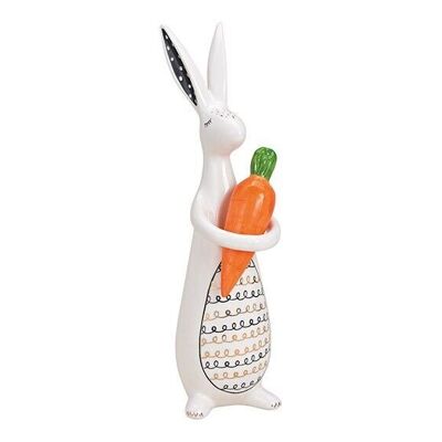 Bunny with carrot made of ceramic white (W / H / D) 10x31x8cm