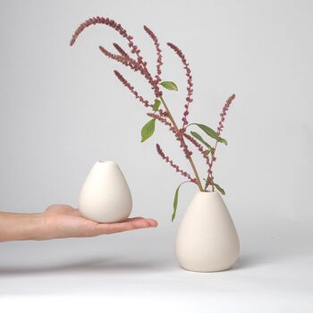 Vase en céramique blanche L (diamètre 12 x 10 cm) 6