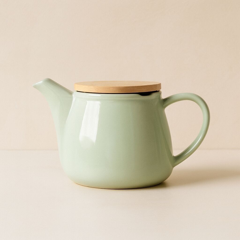 Teiera Anna 500ml in Gres Celadon con Coperchio in Bambù