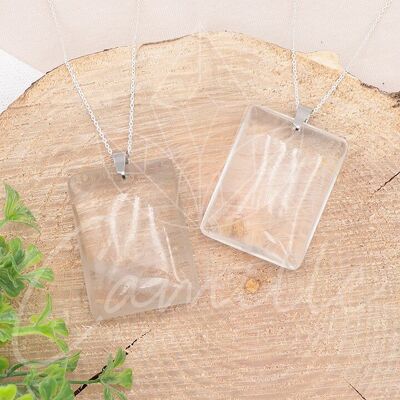 Flat Stone Rectangle Rock Crystal Pendant AA 35 to 45mm (1 PIECE)