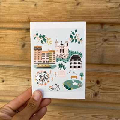 illustrated Lyon postcard