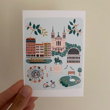 carte postale Lyon illustré 3