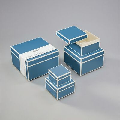 Set di 5 contenitori portaoggetti, azzurro