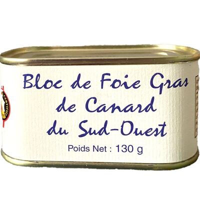Bloc de foie gras de canard du sud-ouest, 130G