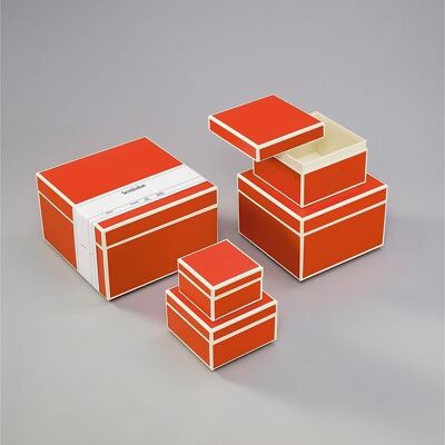 Set di 5 scatole portaoggetti, arancione