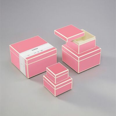 Set of 5 storage boxes, flamingo