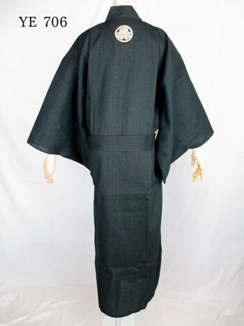 Yukata - Kimono japonais 100% coton motif Kamon 2