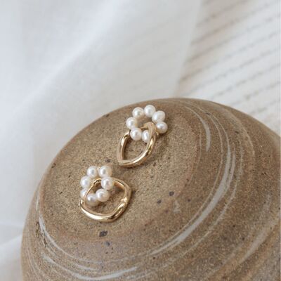 Ella hoop earrings with pearls