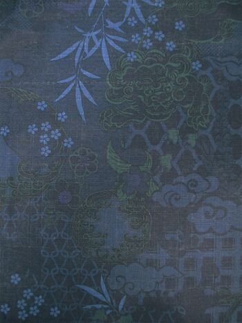 Yukata - Kimono japonais 100% coton motif Shishi et nuage 2