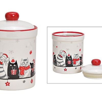 Decorazioni natalizie in latta per gatti in ceramica bianca (L / A / P) 12x17x12cm