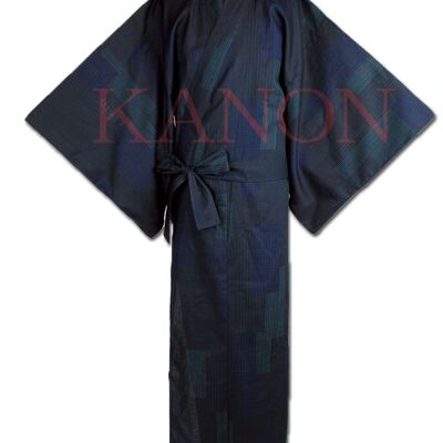 Yukata – Japanischer Kimono aus 100 % Baumwolle mit Komon-Muster